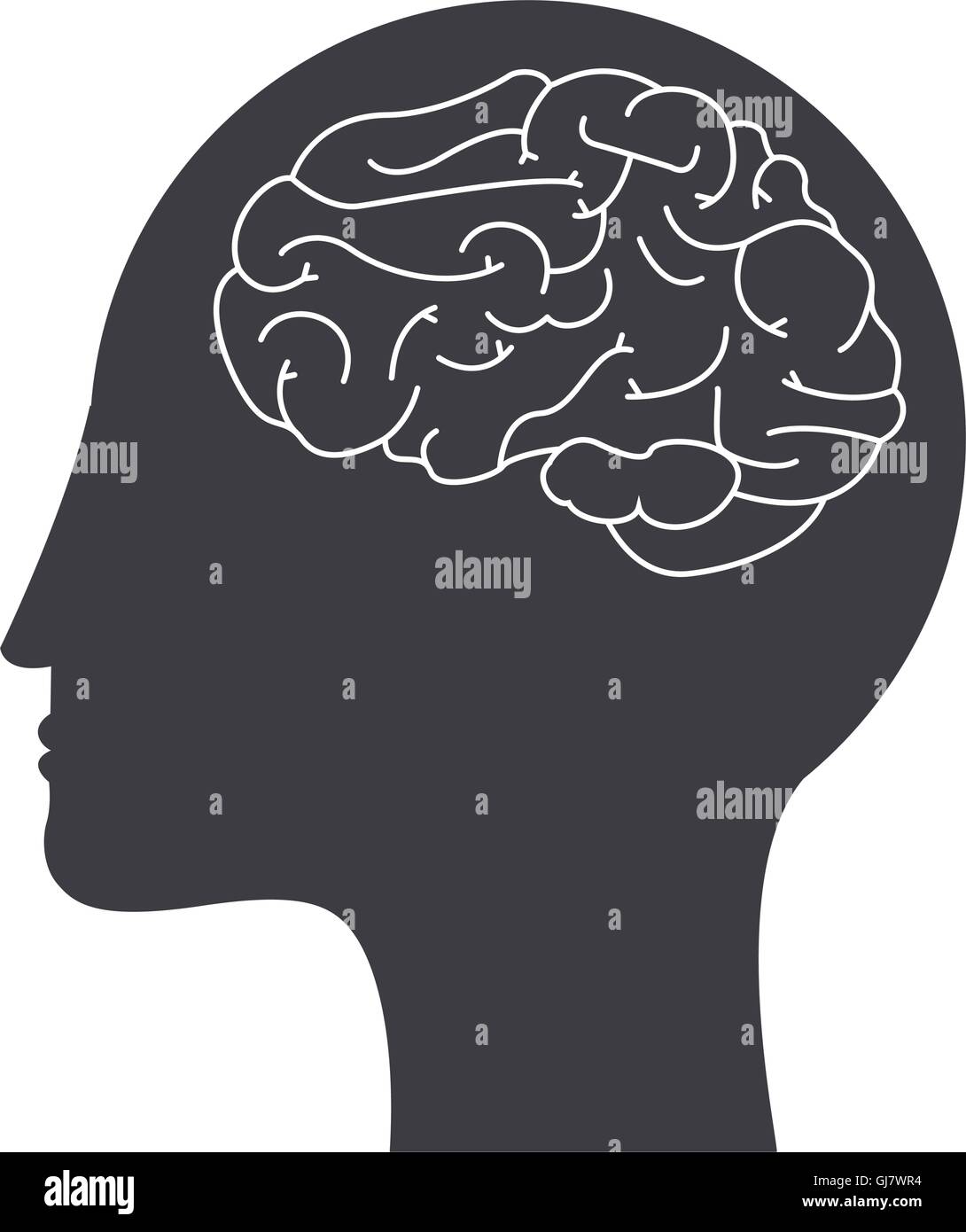 human head and brain icon Stock Vector Image & Art - Alamy