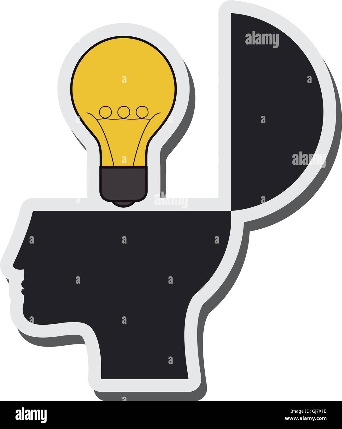 human head and lightbulb idea icon Stock Vector Image & Art - Alamy