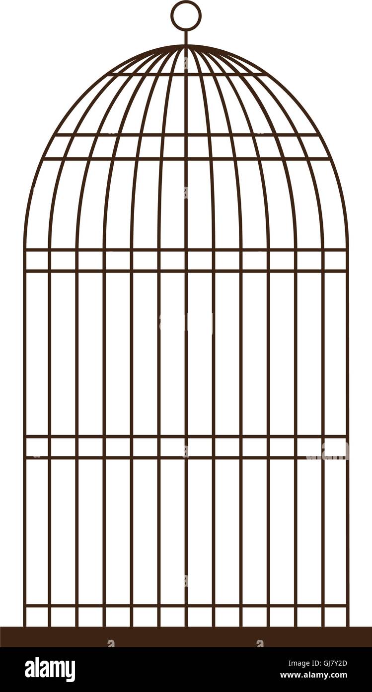 Birdcage silhouette vintage icon, vector illustration Stock Vector ...