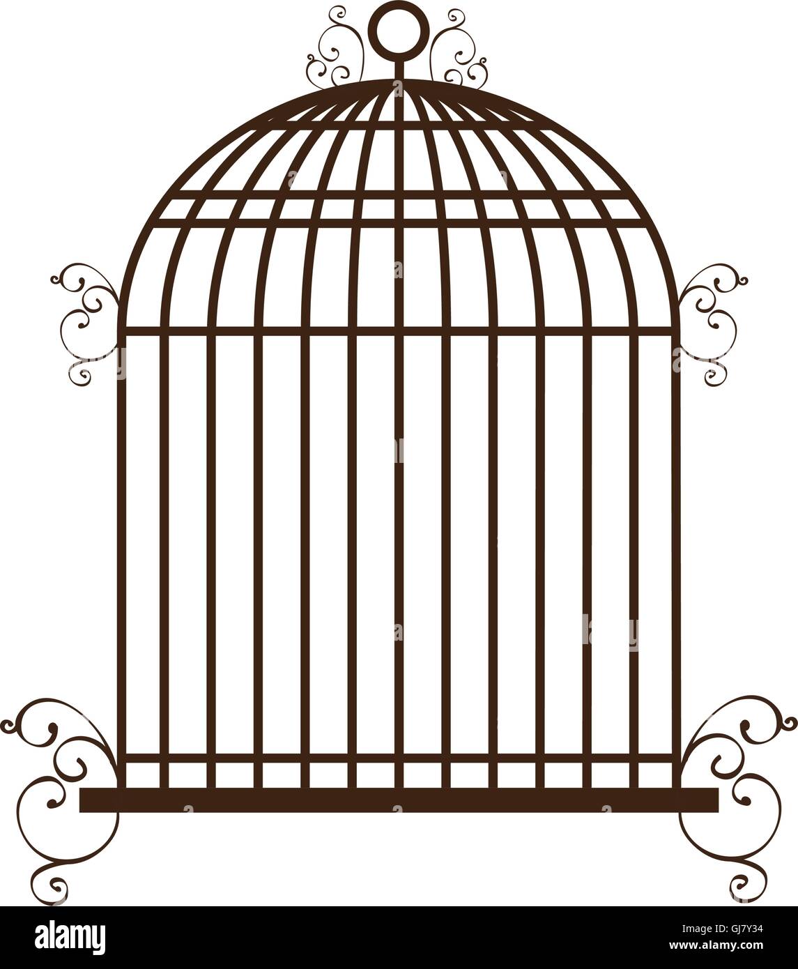 Birdcage Silhouette Vintage Icon Vector Stock Photos Birdcage