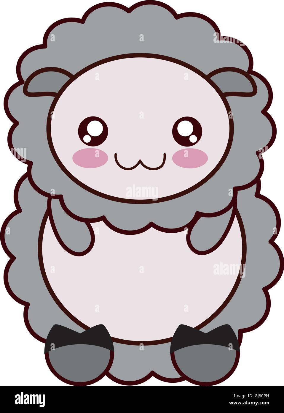 sheep kawaii cute animal icon Stock Vector Image & Art - Alamy
