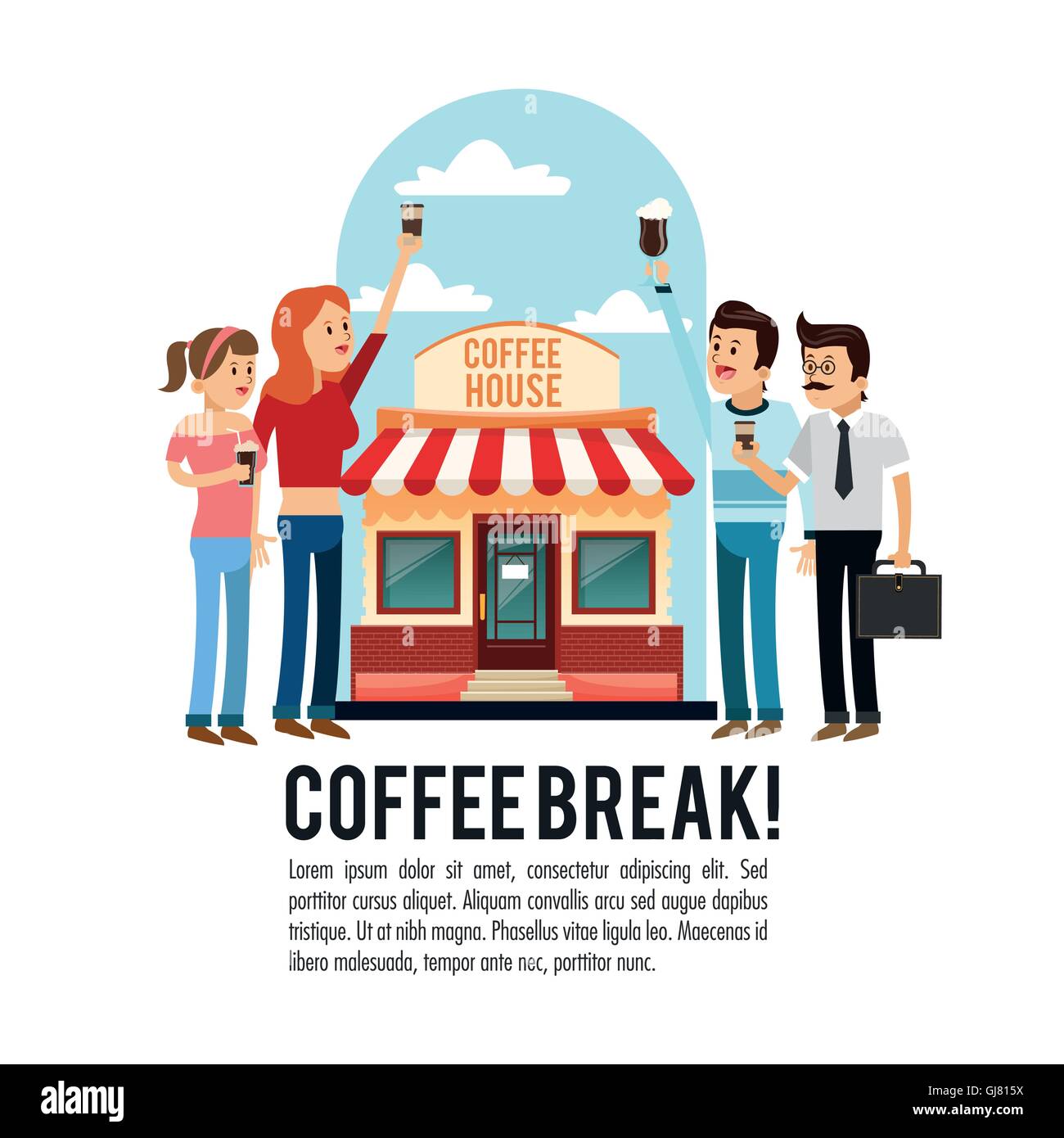 people coffee break shop icon.Vector graphic Stock Vector Image & Art