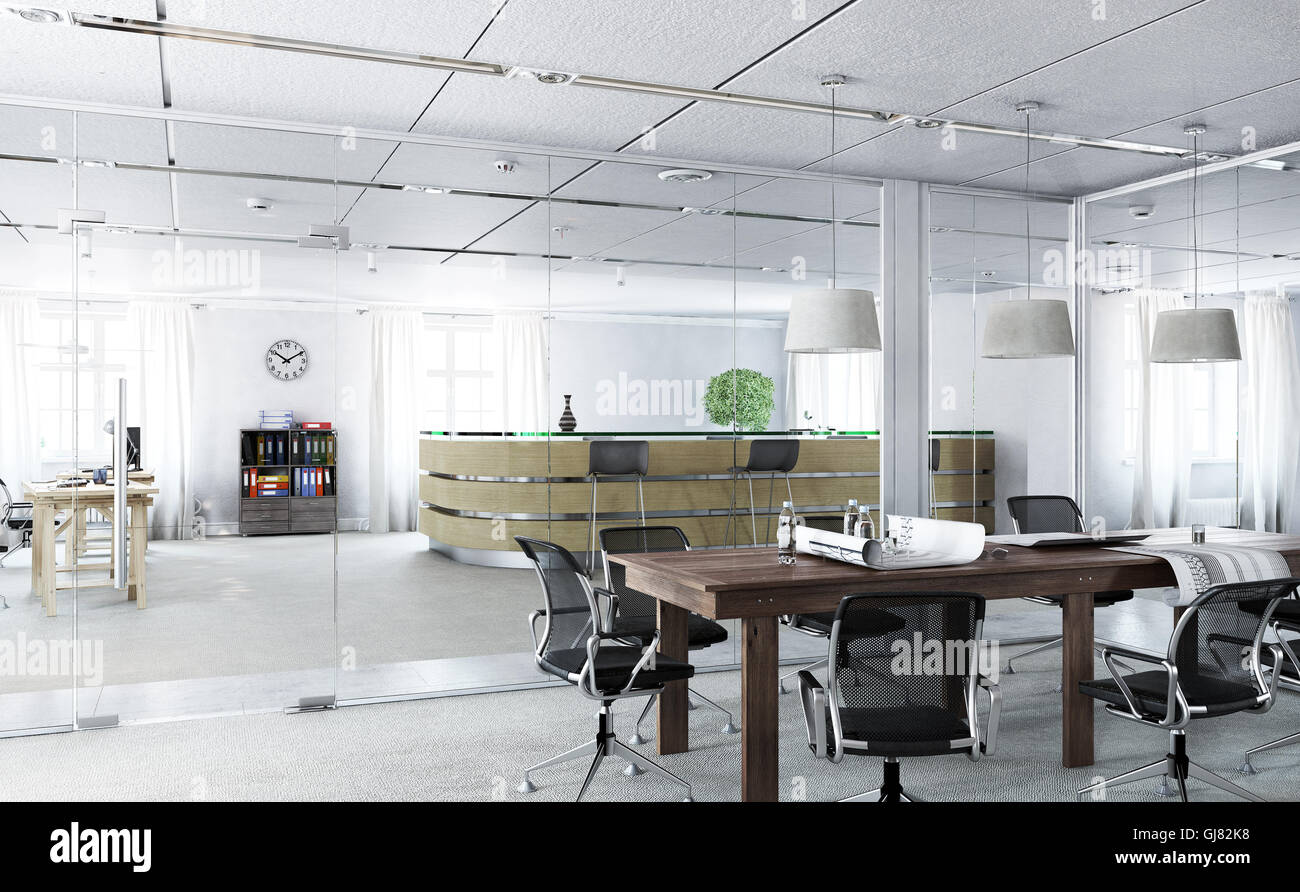 Elegant office interior . Mixed media Stock Photo - Alamy
