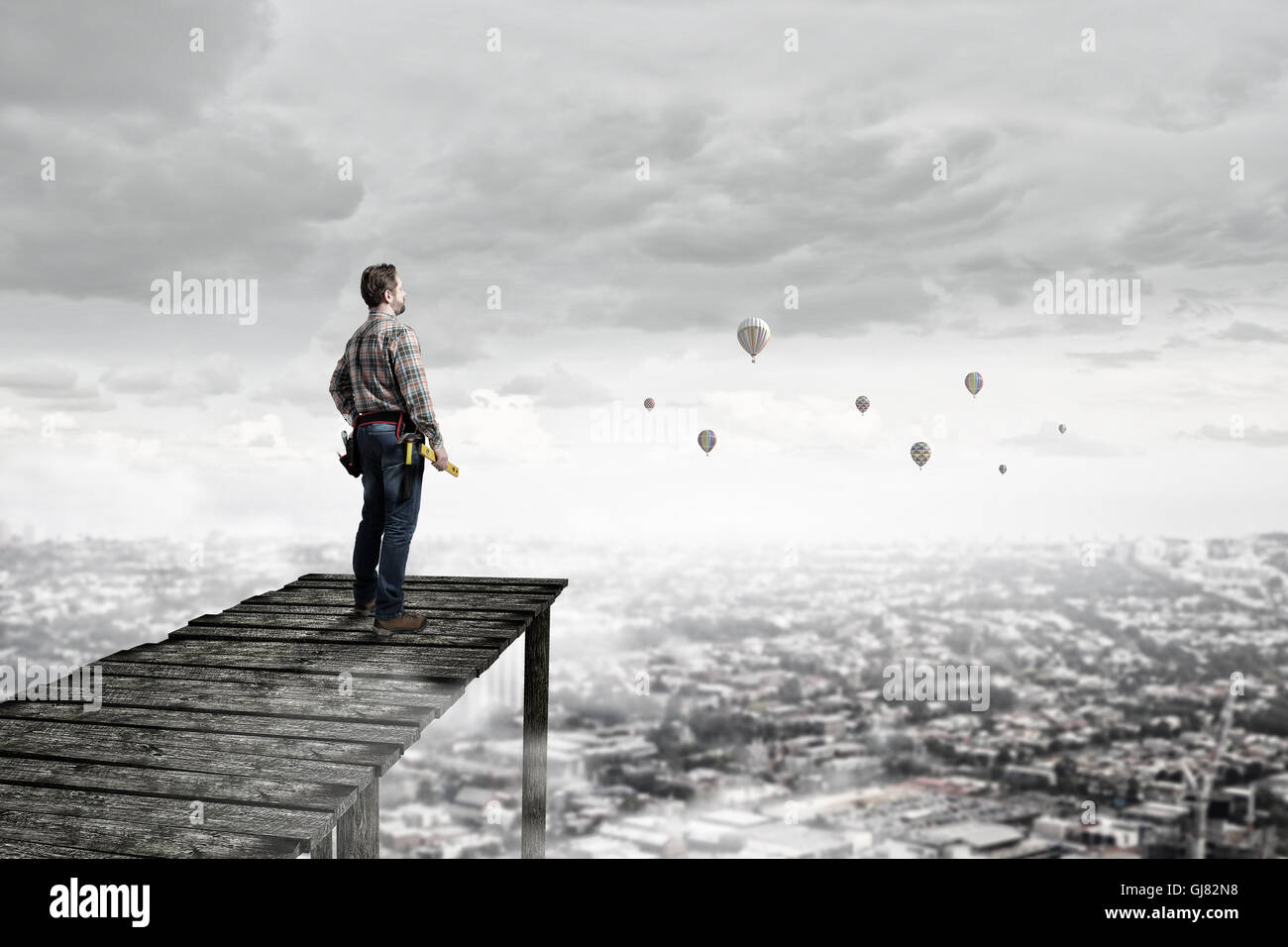 Engineer Adult Adult engineer man . Mixed media Stock Photo - Alamy