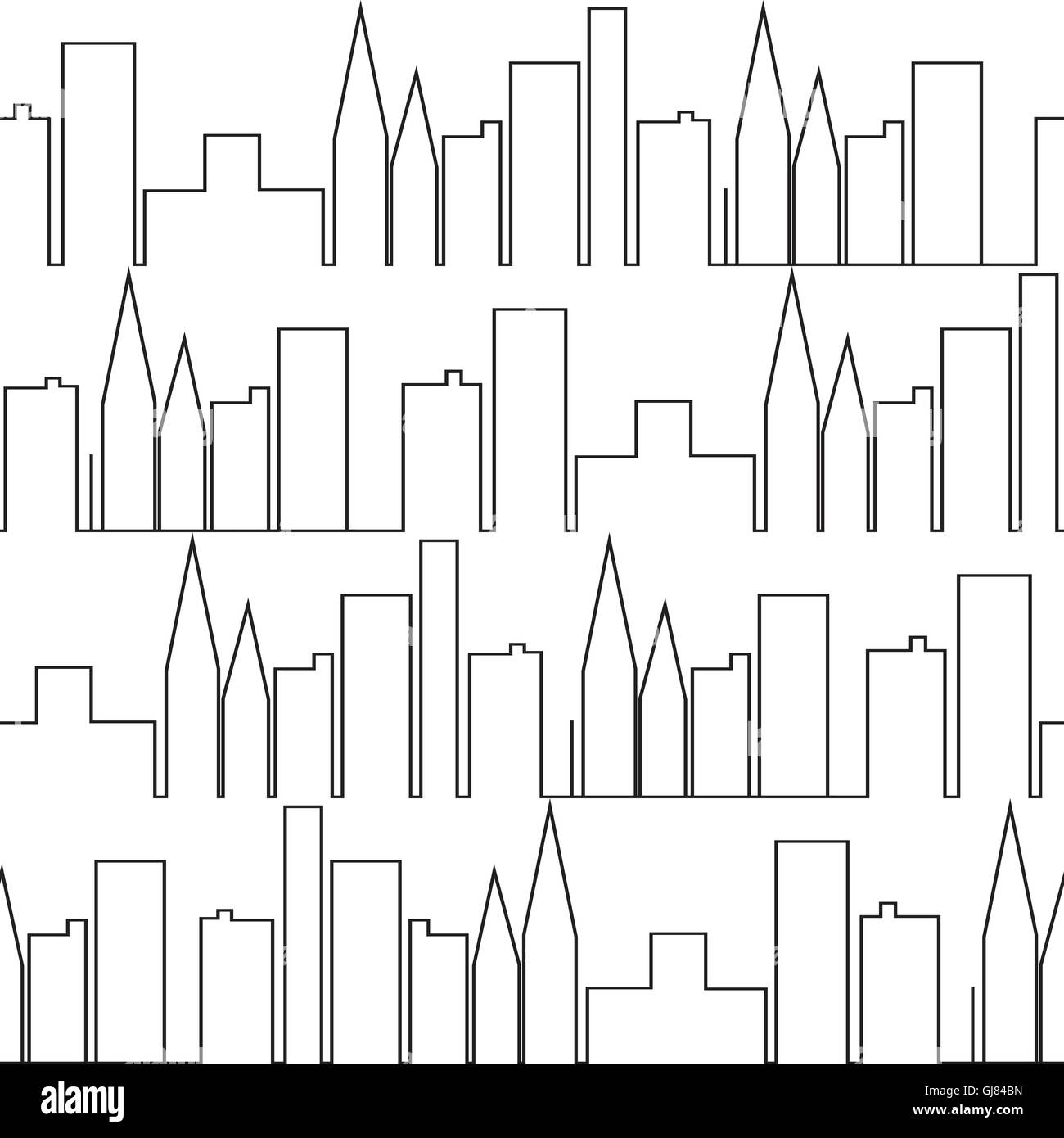 Seamless city pattern Stock Vector