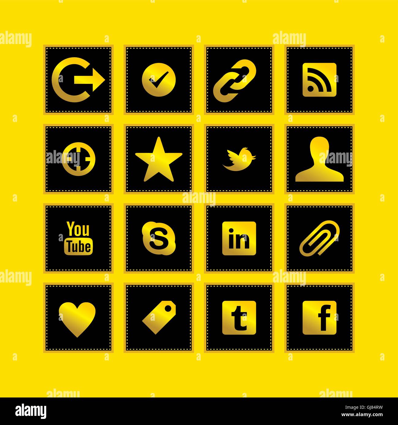Yellow and black icon set Stock Vector Image & Art Alamy