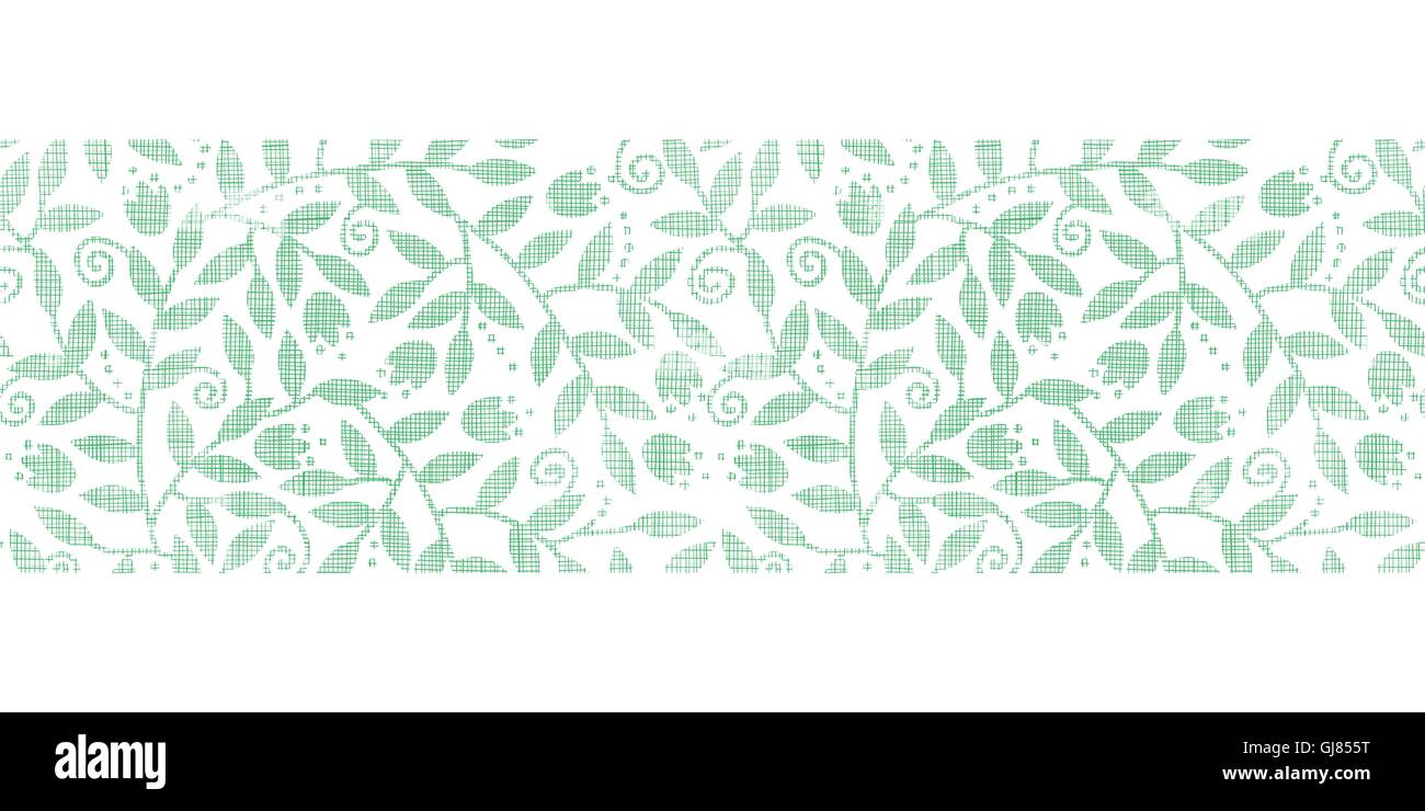 Leaves and swirls textile horizontal border seamless pattern background ...