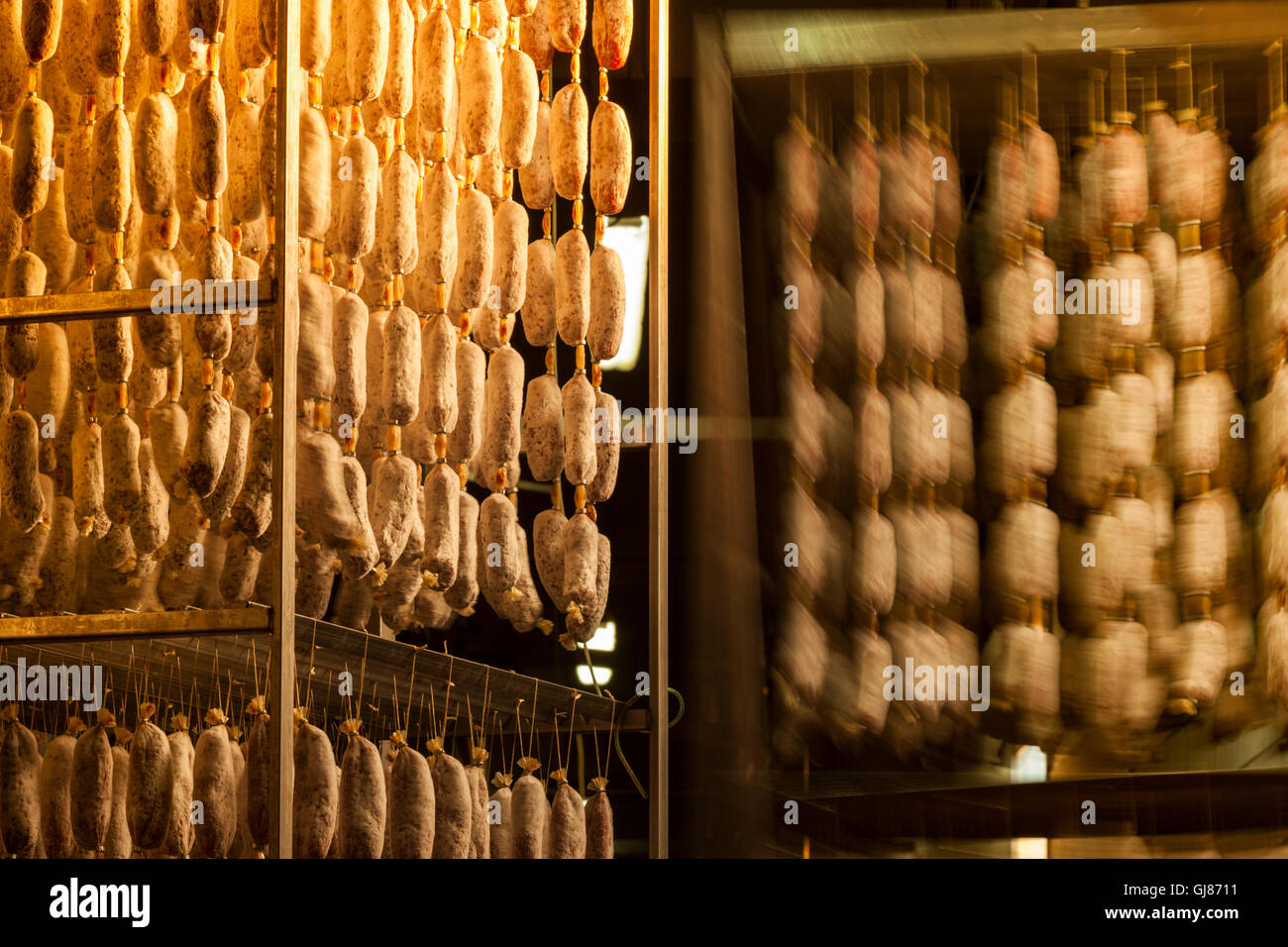 sausage and salami factory Stock Photo Alamy
