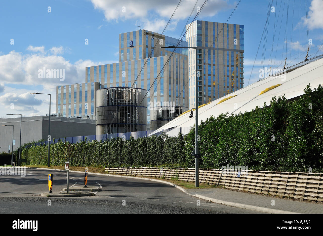 The new Intercontinental Hotel at the O2 Arena, London UK, from the south Stock Photo