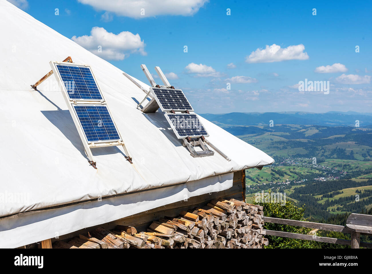 Solar cells on a house roof hi-res stock photography and images - Alamy