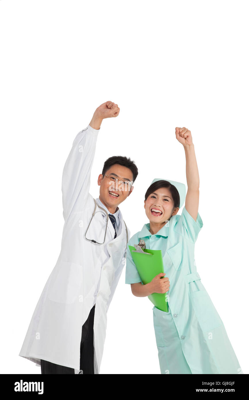 Cooperation two male doctors wearing hi-res stock photography and ...
