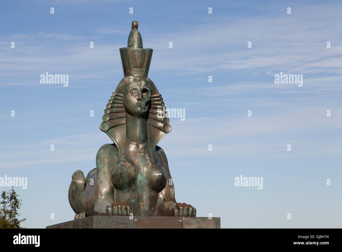 The monument "To the Victims of Political Repression" (Metaphysical sphinxes). St. Petersburg, Russia. Stock Photo