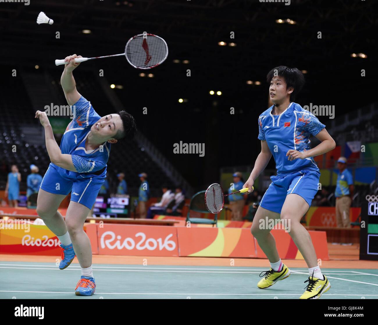 Rio De Janeiro, Brazil. 13th Aug, 2016. China's Yu Yang (L) and Tang ...