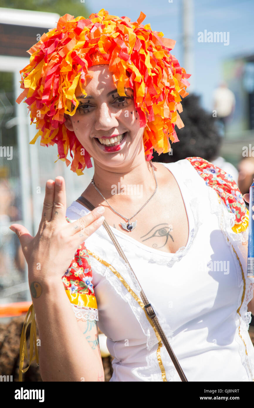 Zurich, Switzerland. 13th August 2016. Street moments and portraits of people enjoying the Street Parade Electronic Music Festival. Ludovica Bastianini / Alamy Live News Stock Photo