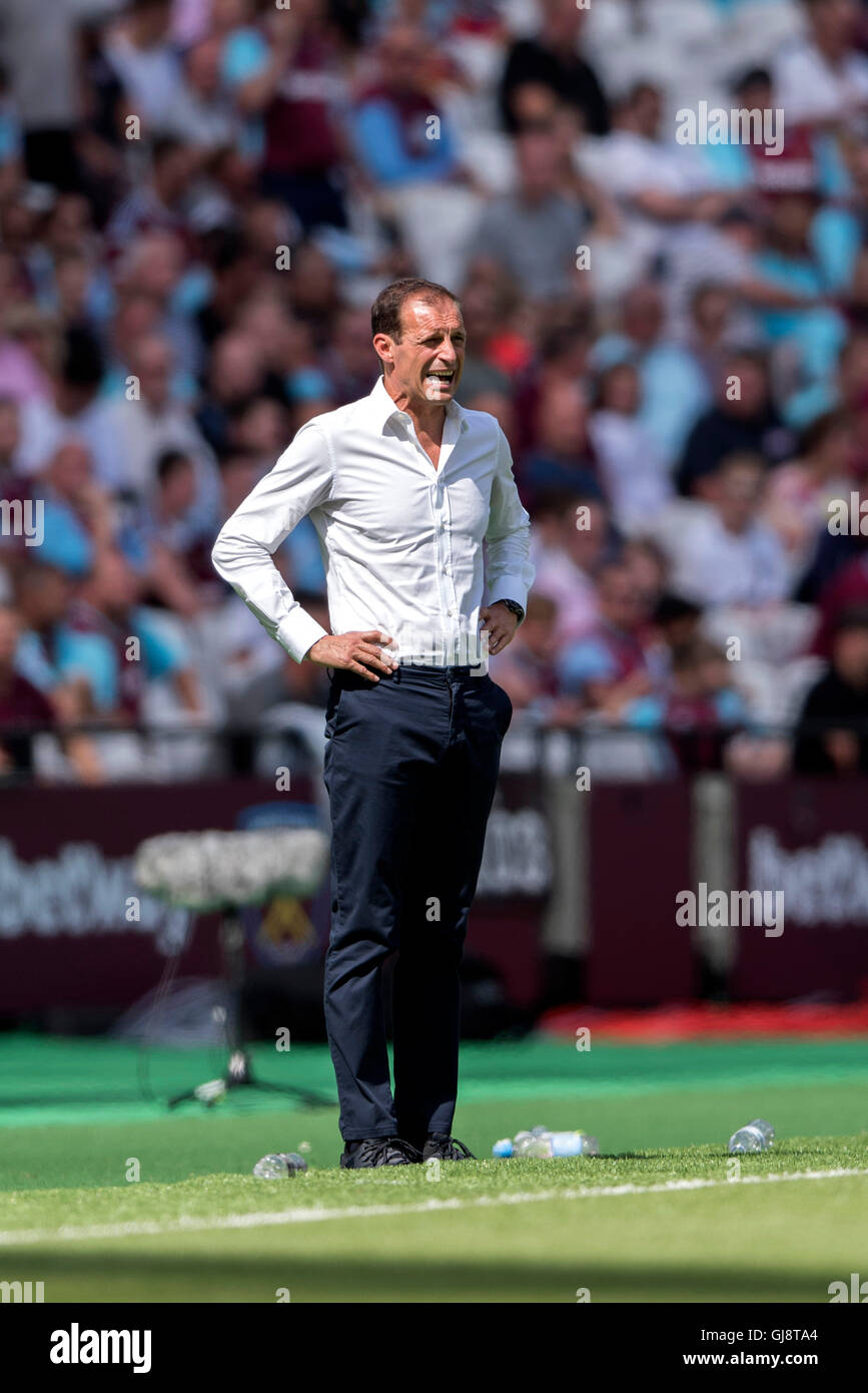 Massimiliano Allegri (Juventus), AUGUST 7, 2016 - Football / Soccer : Pre-season friendly, Bet Way Cup match between West Ham 2-3 Juventus at Olympic Stadium in London, England. (Photo by Maurizio Borsari/AFLO) Stock Photo