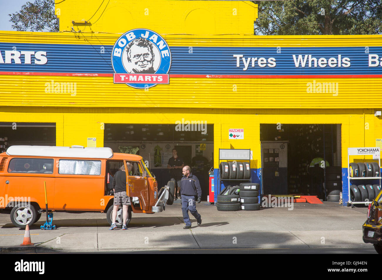 Bob Jane T-Marts car vehicle garage on the Pacific highway in North Sydney,Australia Stock Photo