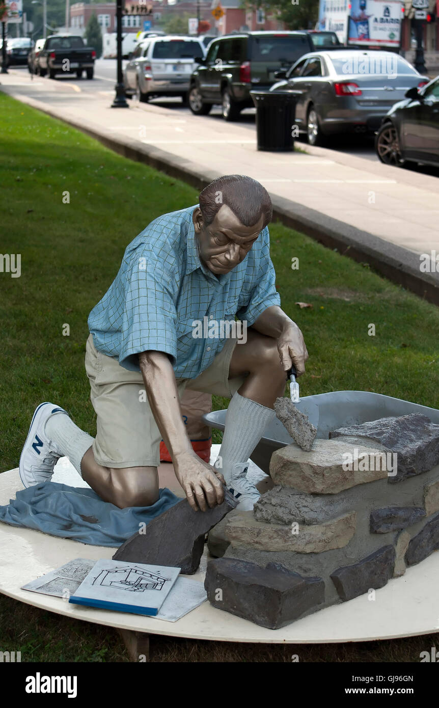 One of twelve Seward Johnson collection of painted bronze statues