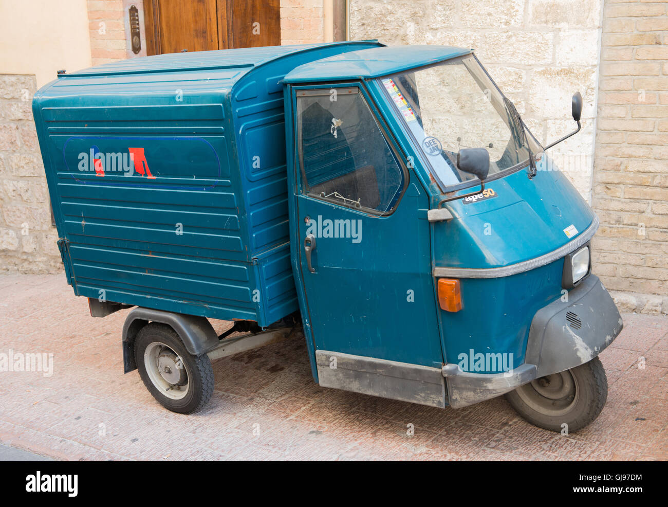 Piaggio Ape 50 three wheel van. Stock Photo