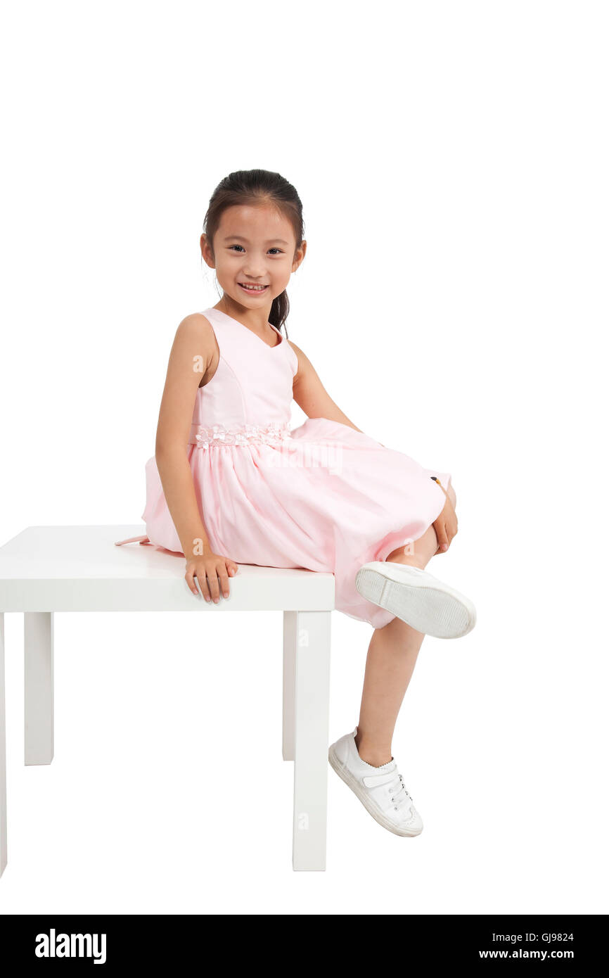 Little Girl Skirt Sitting