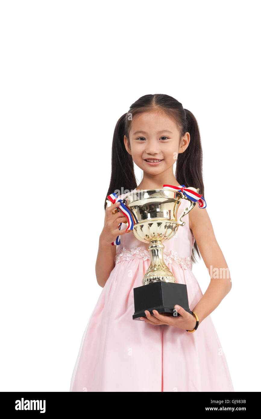 One school girl holding trophy hi-res stock photography and images - Alamy
