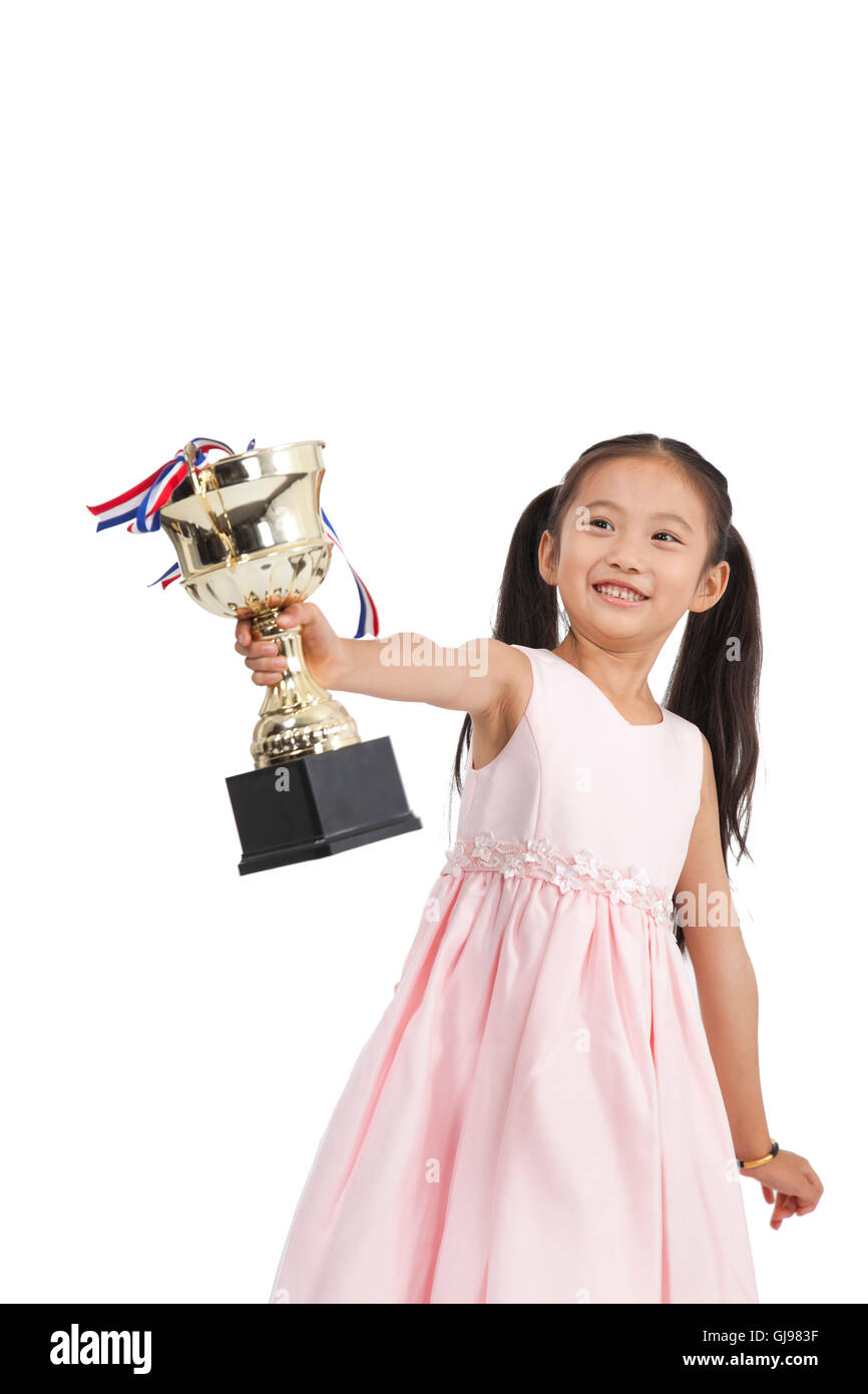 One school girl holding trophy hi-res stock photography and images - Alamy