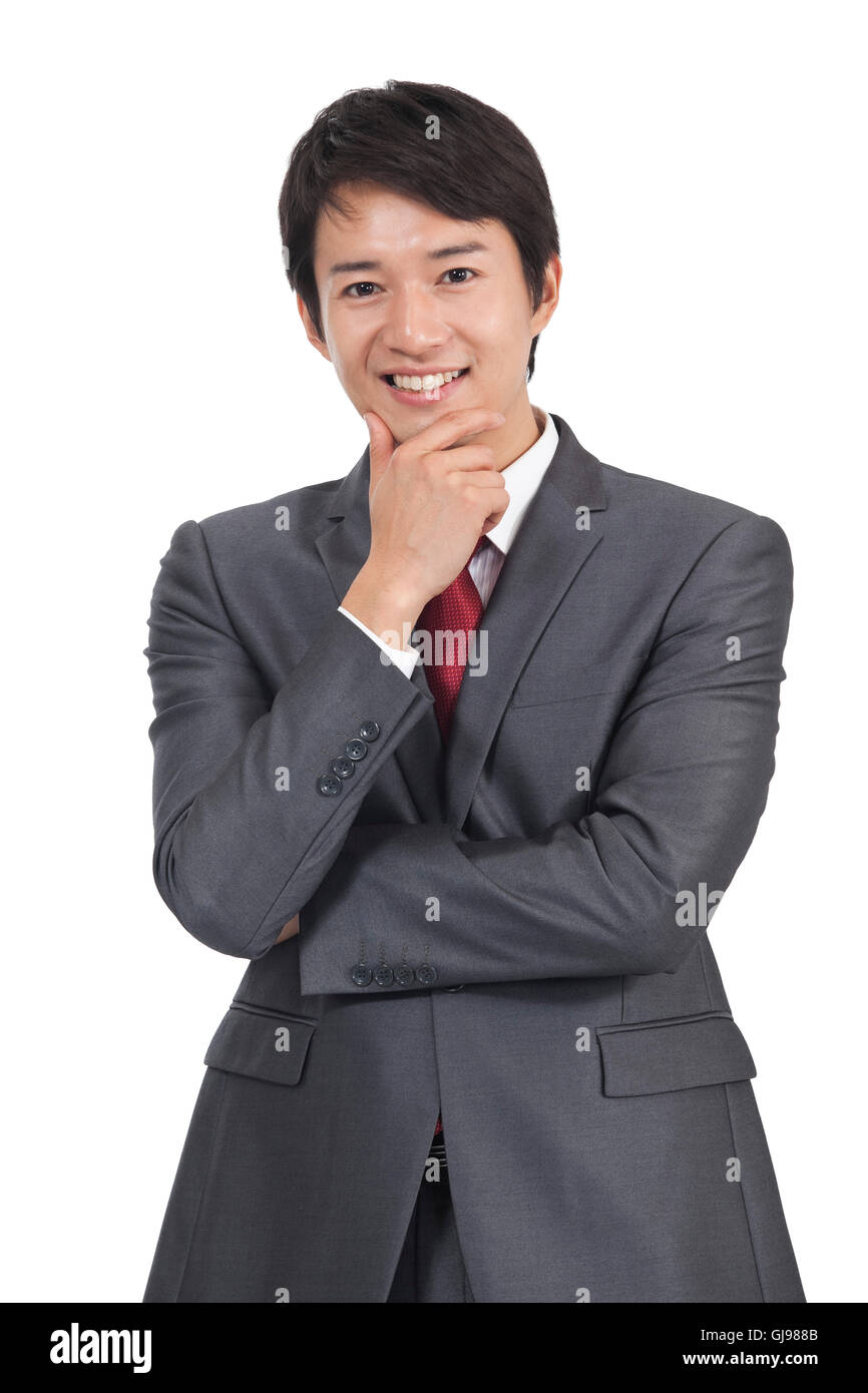 A young man studio shot business suits Stock Photo