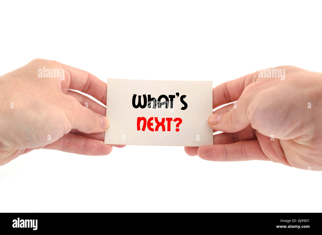 What's next text concept isolated over white background Stock Photo