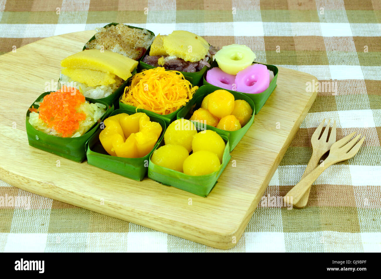 Variety of Thai Desserts. Stock Photo