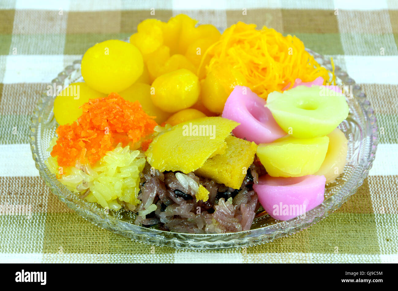 Variety of Thai Desserts. Stock Photo