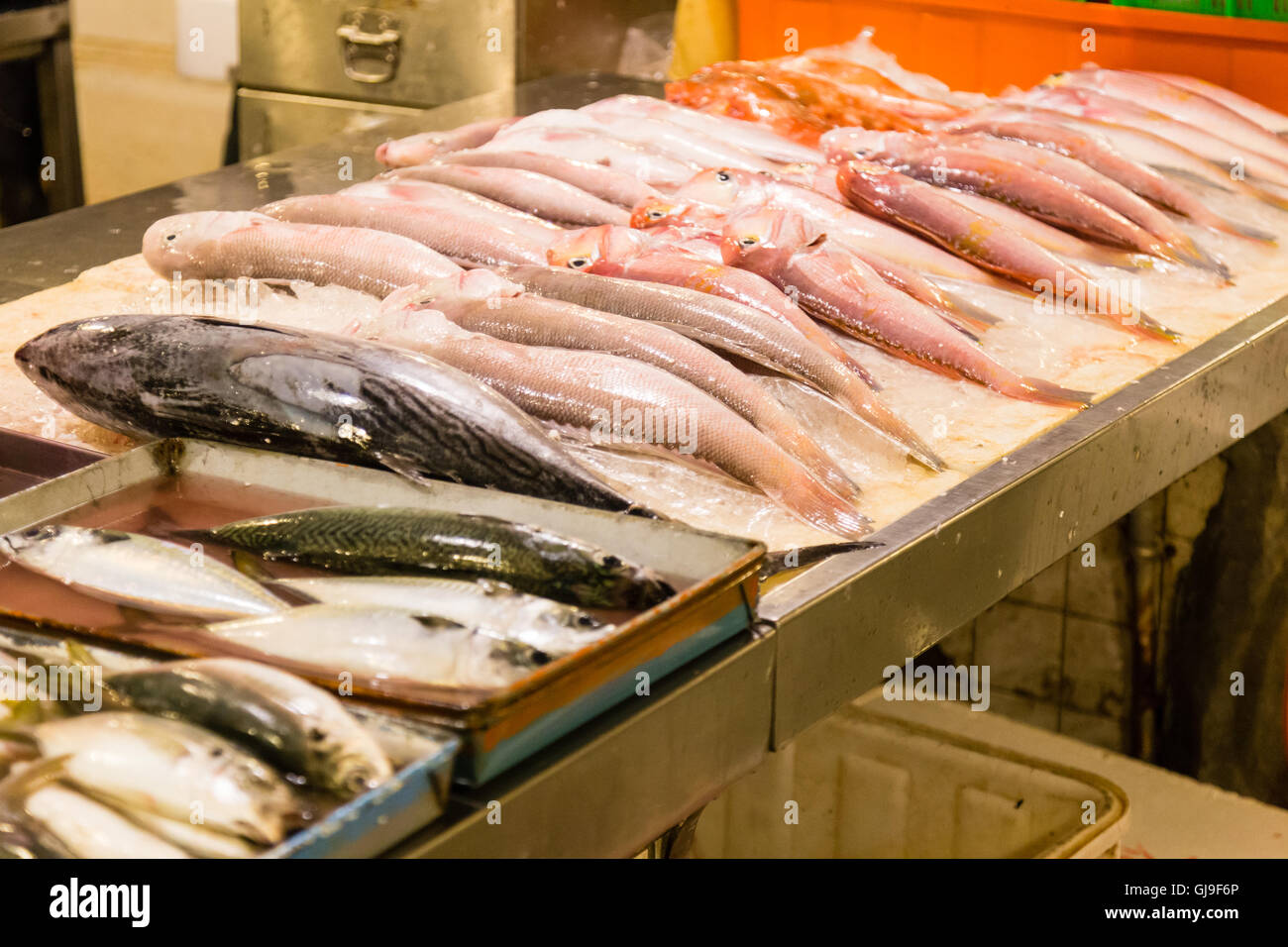 Various fish at fishmarket Stock Photo - Alamy