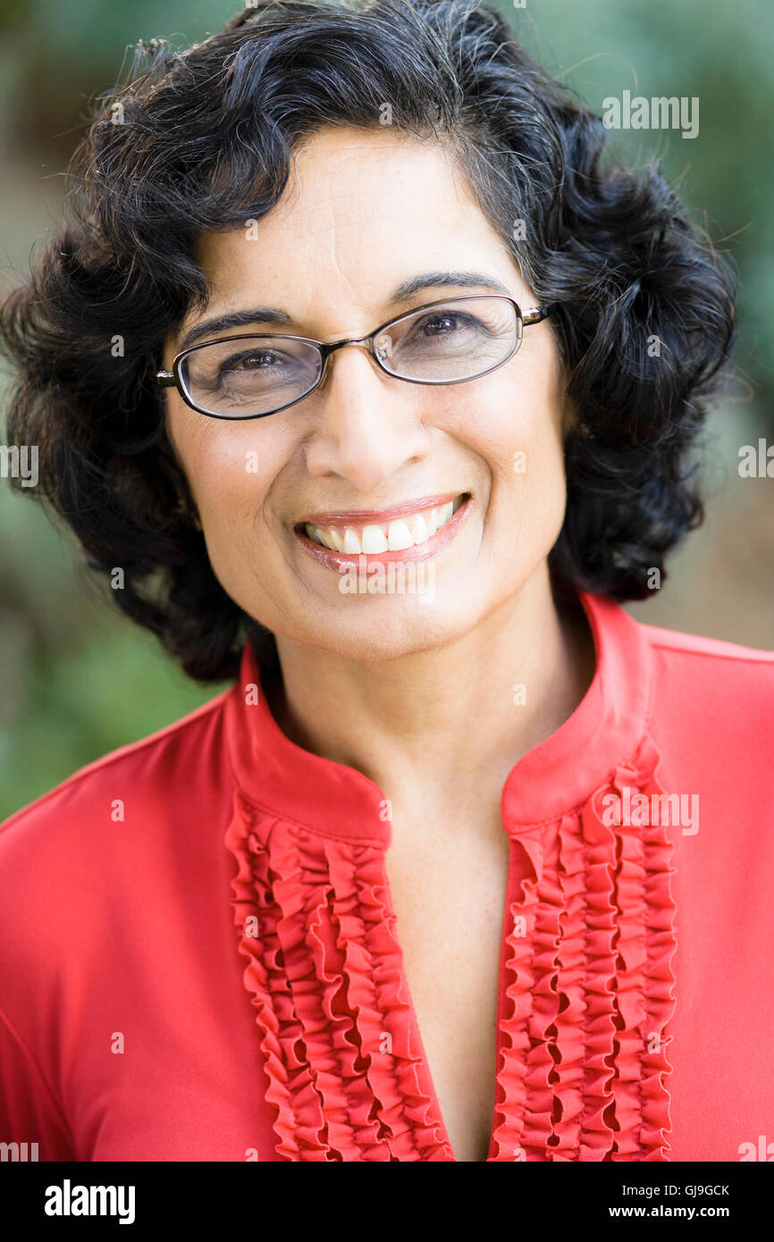 Smiling Indian Woman Stock Photo - Alamy