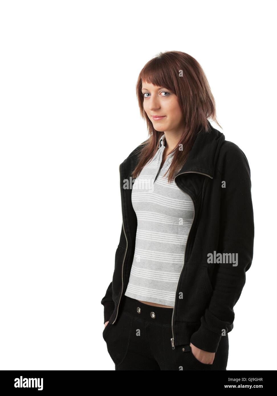 Teenager girl smiling standing hi-res stock photography and images - Alamy