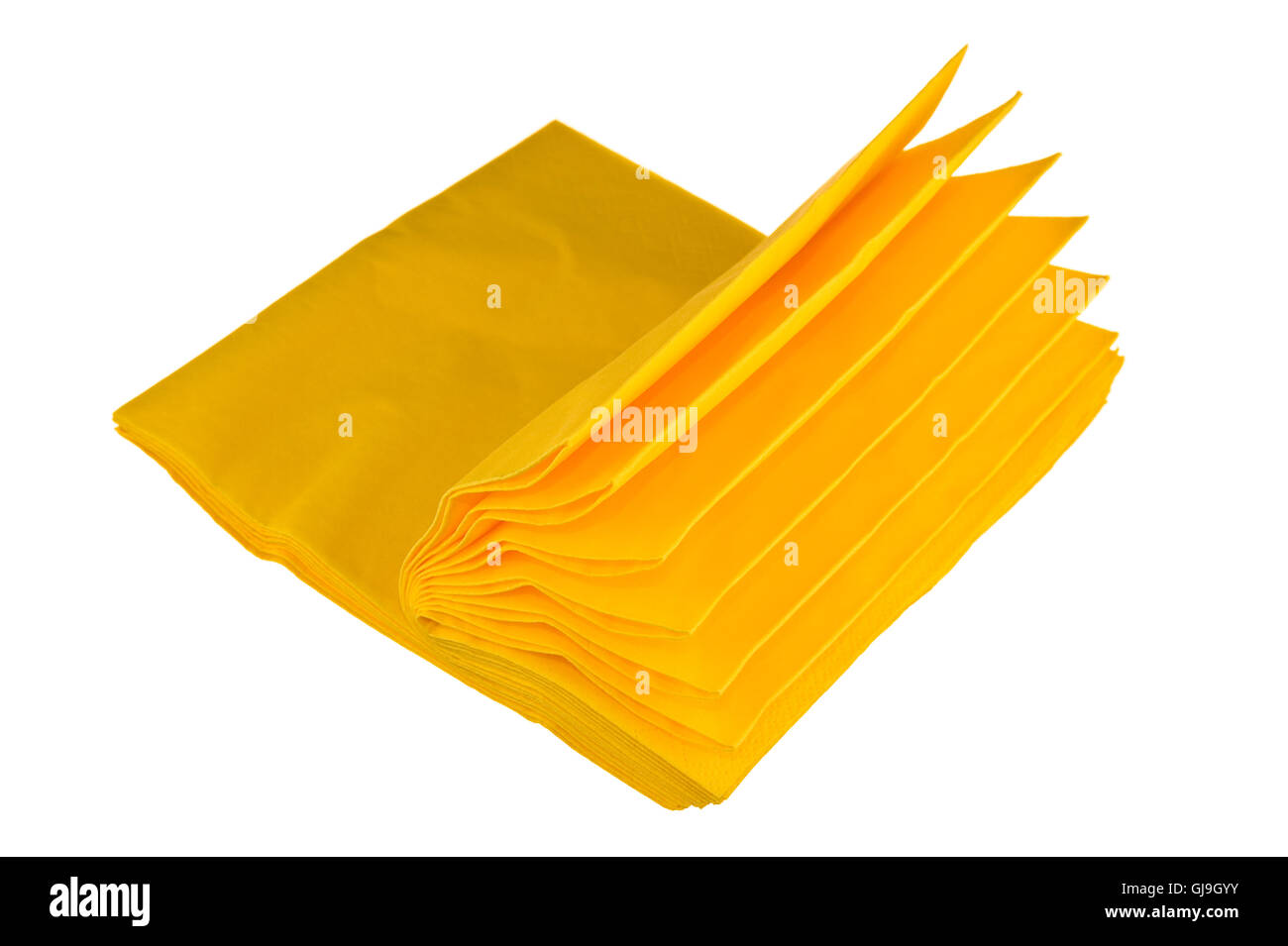 Yellow paper napkins Stock Photo Alamy