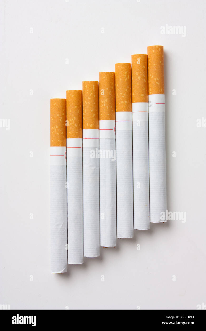 stairway to hell out of cigarettes Stock Photo