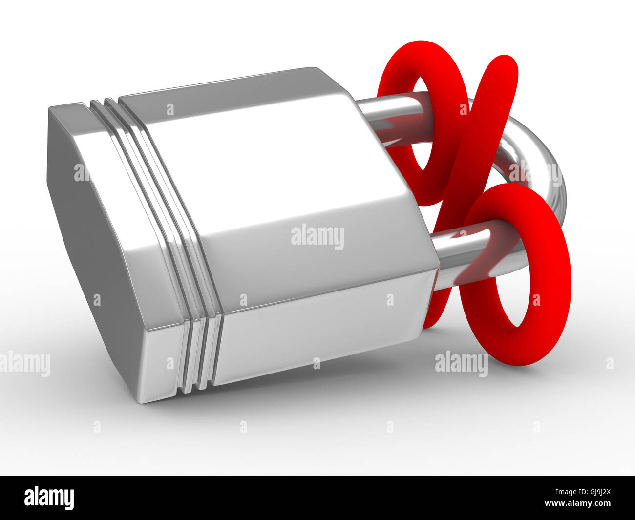 Blocking percent on white background. Isolated 3D image Stock Photo - Alamy