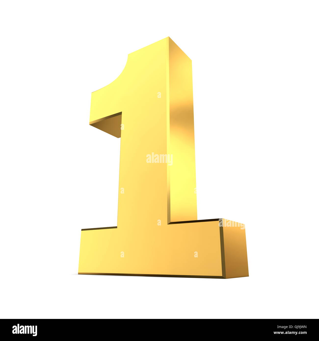 Shiny Number 1 - Gold Stock Photo - Alamy