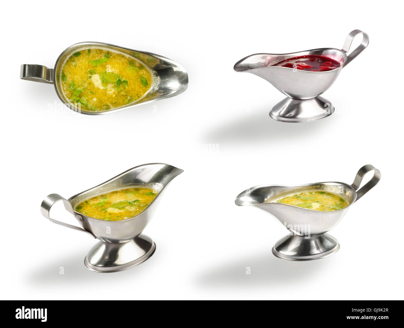 Sauces on a white background. File includes clipping path for ea Stock Photo