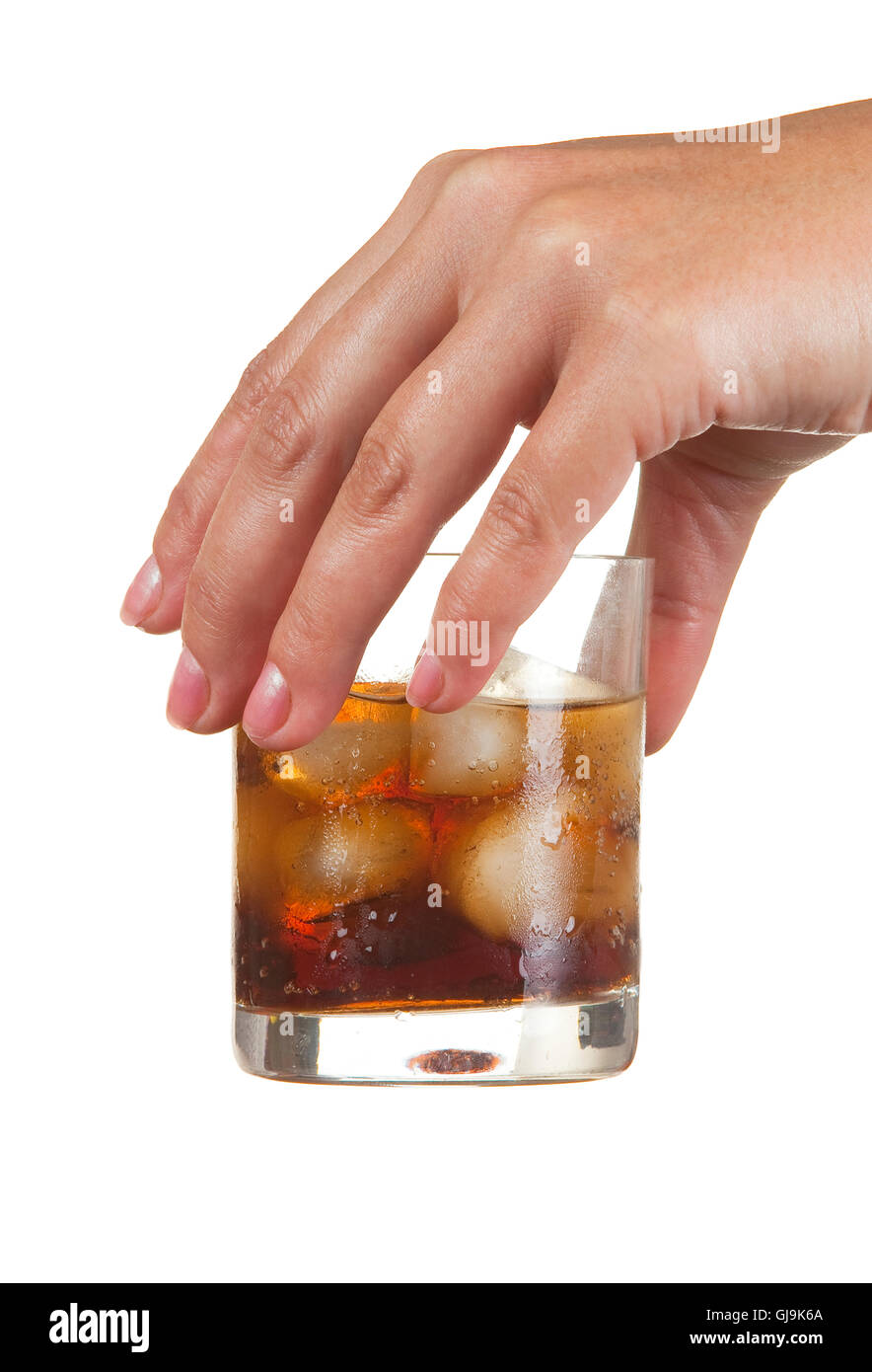 Carbonated water with ice in a glass Stock Photo - Alamy