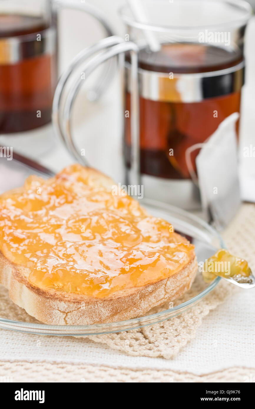 Toast with jam Stock Photo Alamy