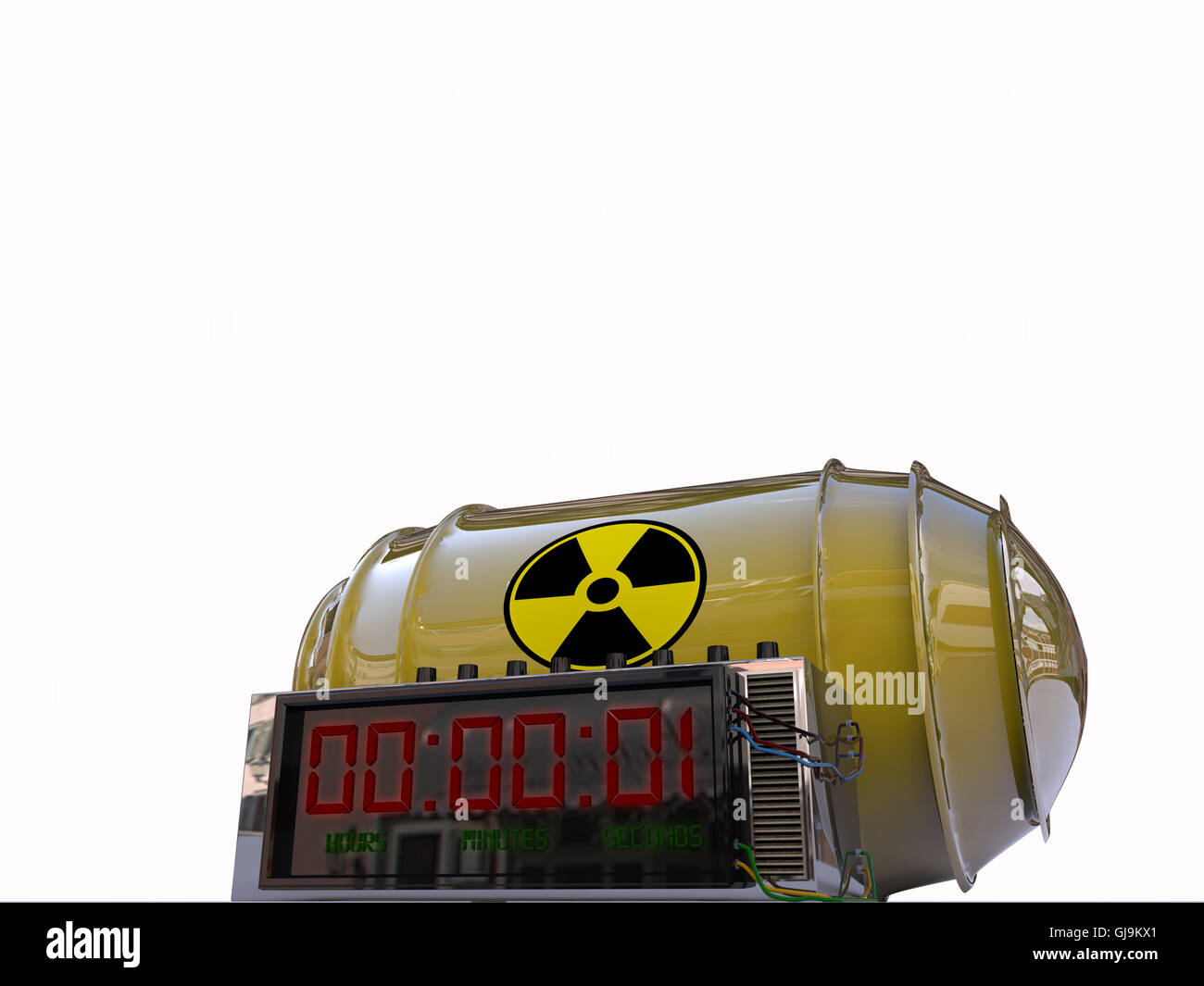 bomb with digital timer isolated on white background Stock Photo Alamy