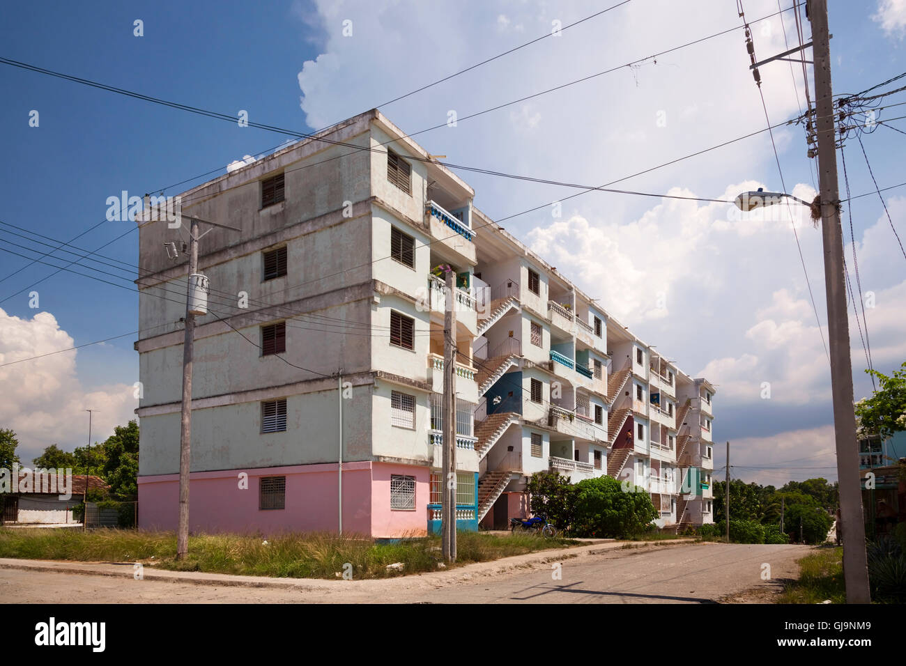 An apartment building in the municipality of Guanabacoa, Havana, Cuba. Stock Photo