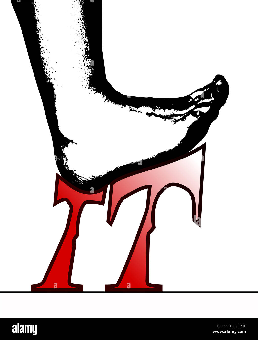 Putting Your Foot in IT Stock Photo Alamy