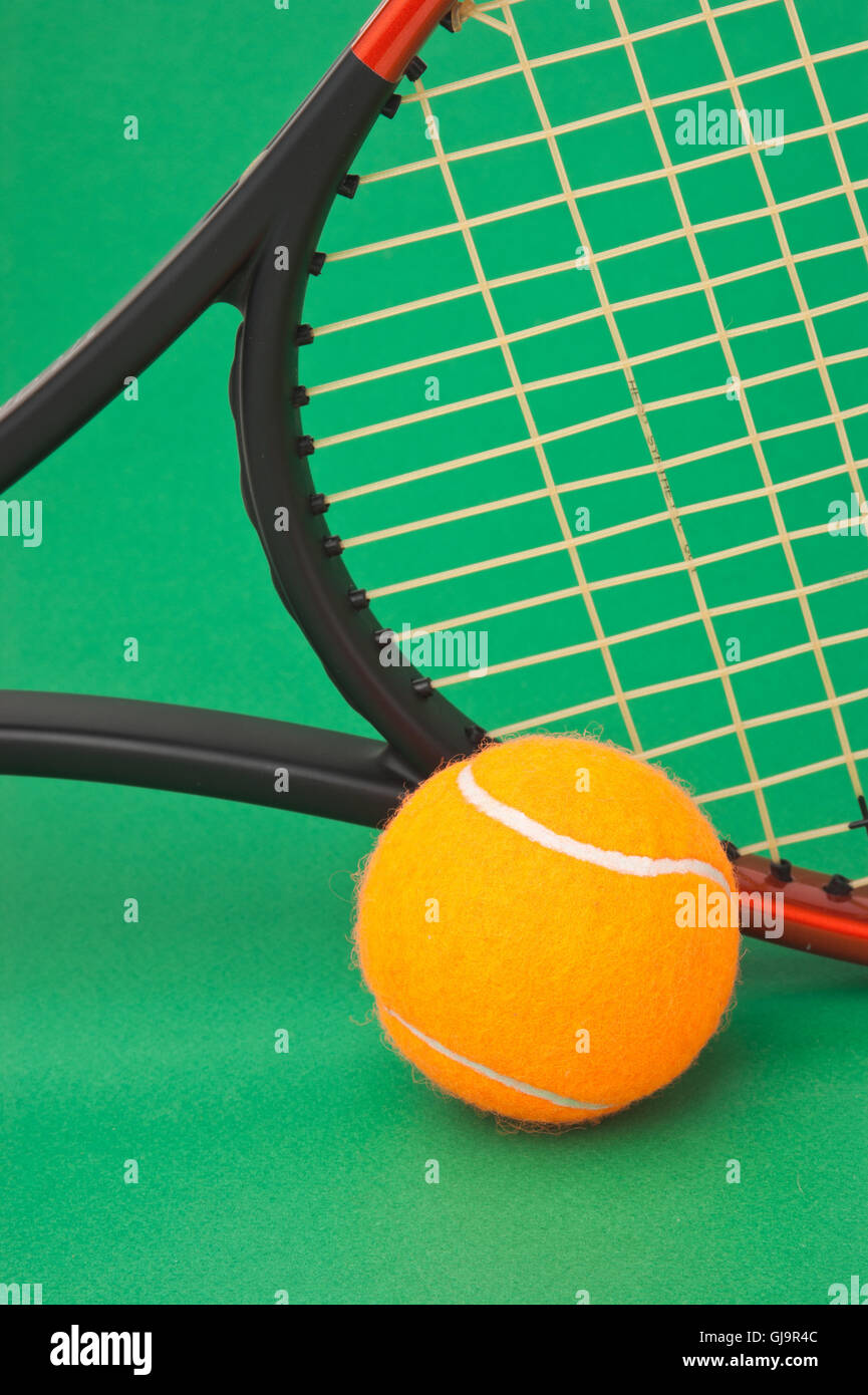 tennis racket and a ball Stock Photo Alamy