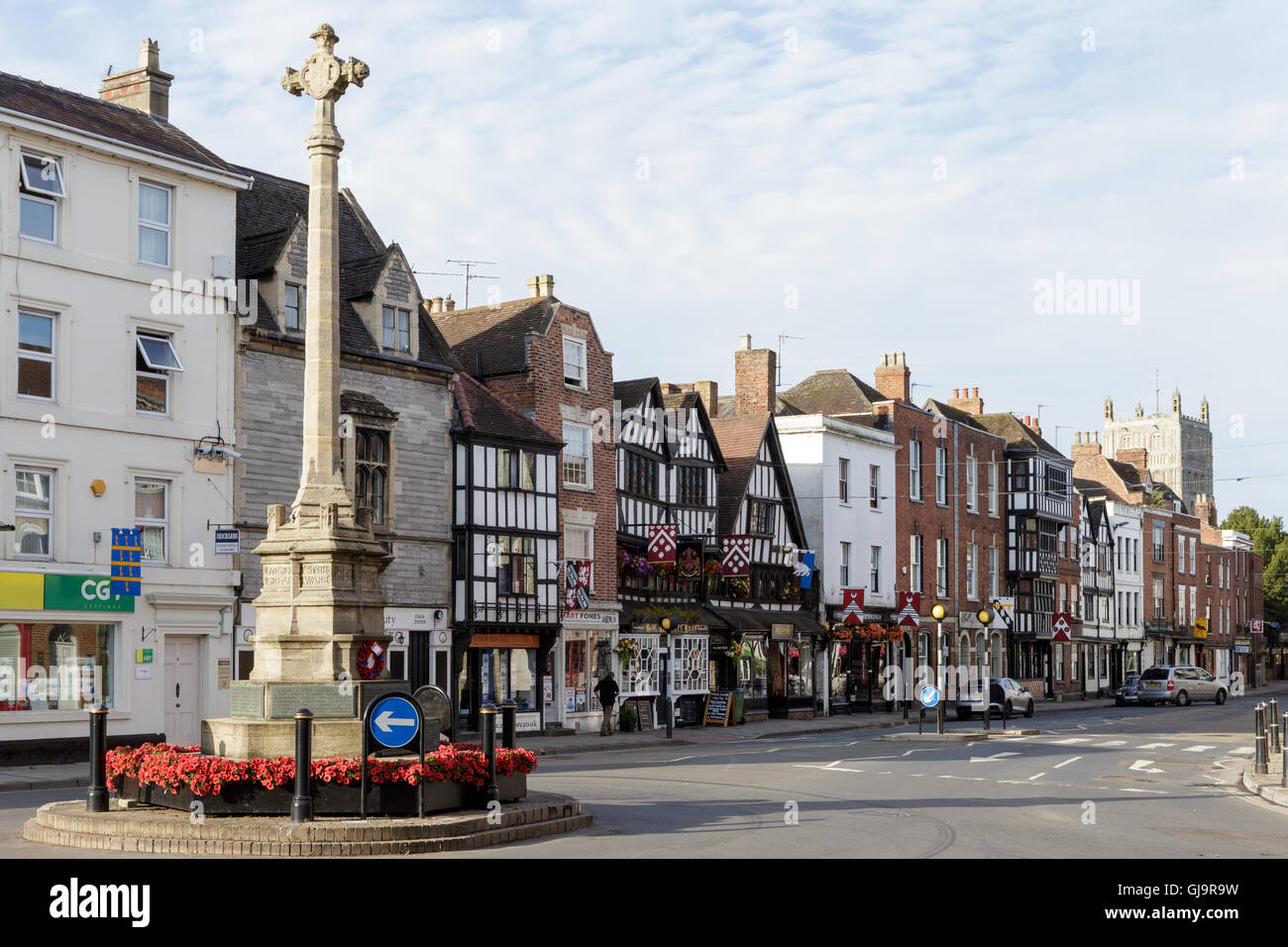 The Cross, Tewkesbury, Gloucestershire, market town Stock Photo Alamy