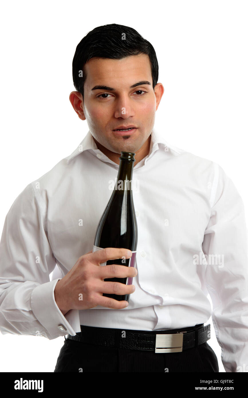 Alcohol Abuse drunk man holding bottle wine Stock Photo Alamy