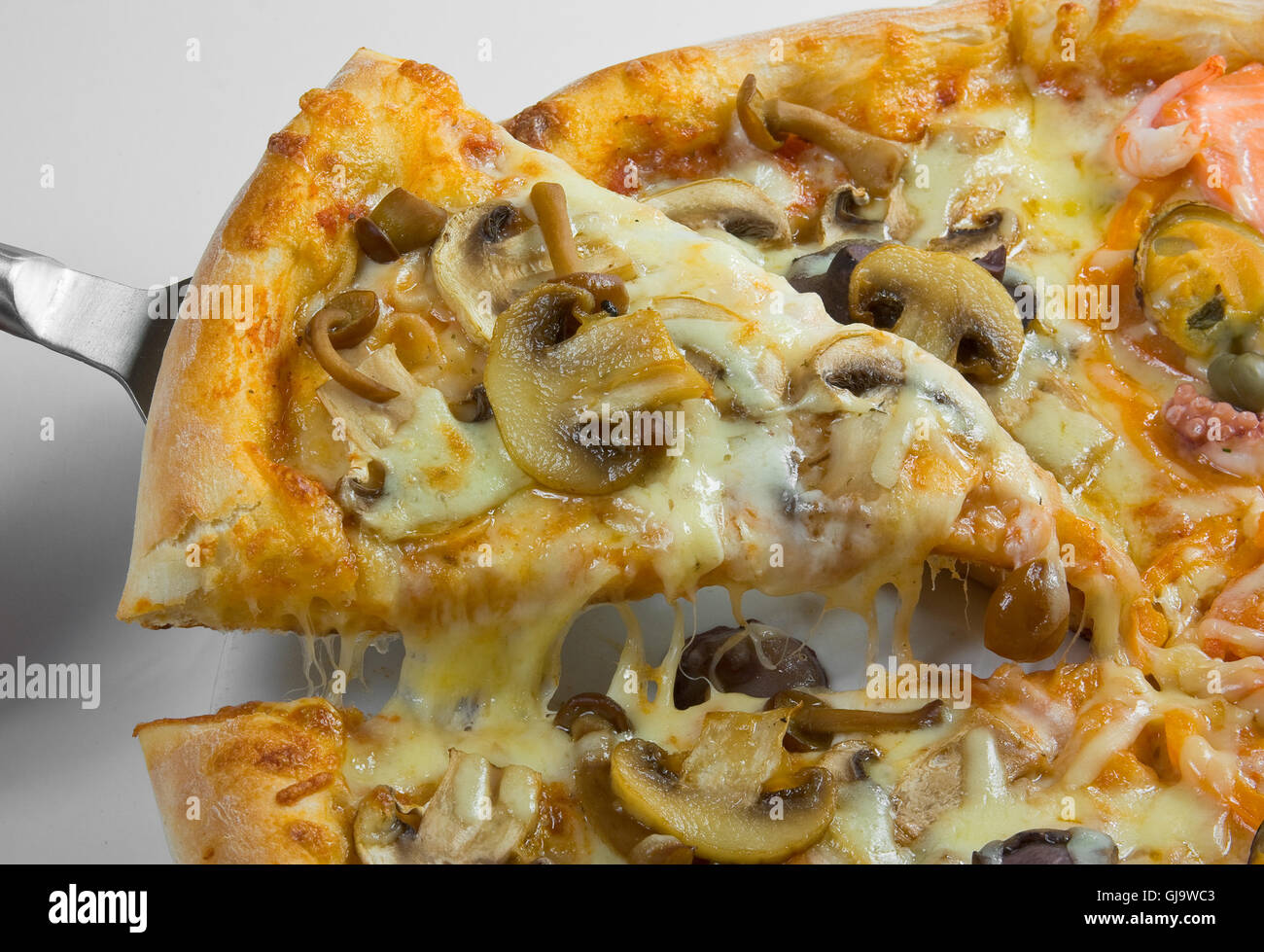 pizza with mushrooms Stock Photo - Alamy