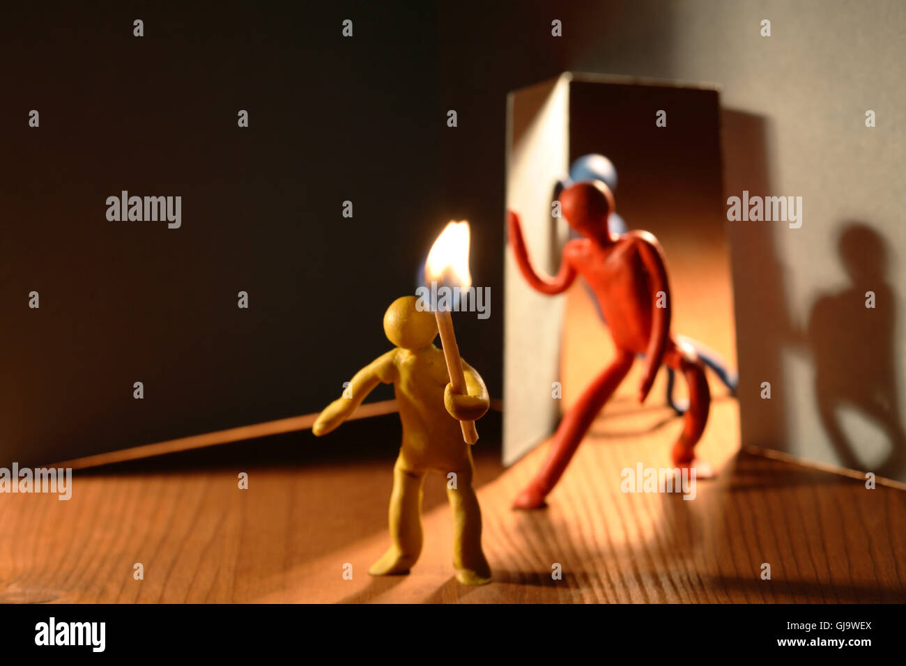 Across Dark Room Stock Photo