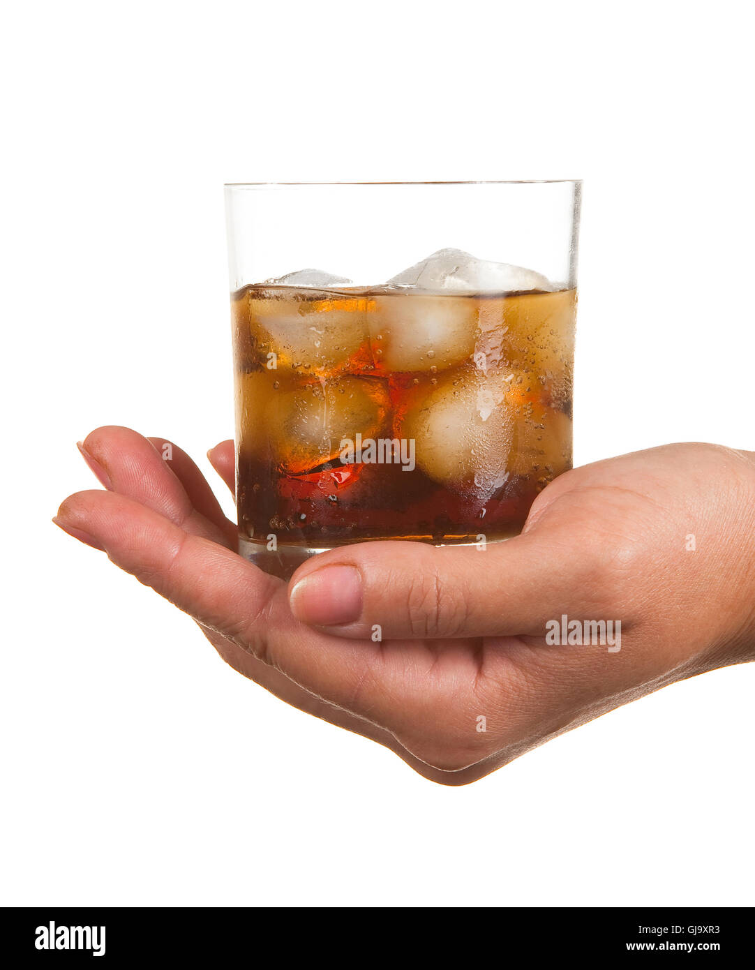 Carbonated water with ice in a glass Stock Photo - Alamy