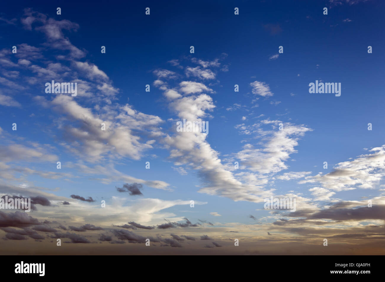 Sky background during evening sunset time with clouds Stock Photo - Alamy