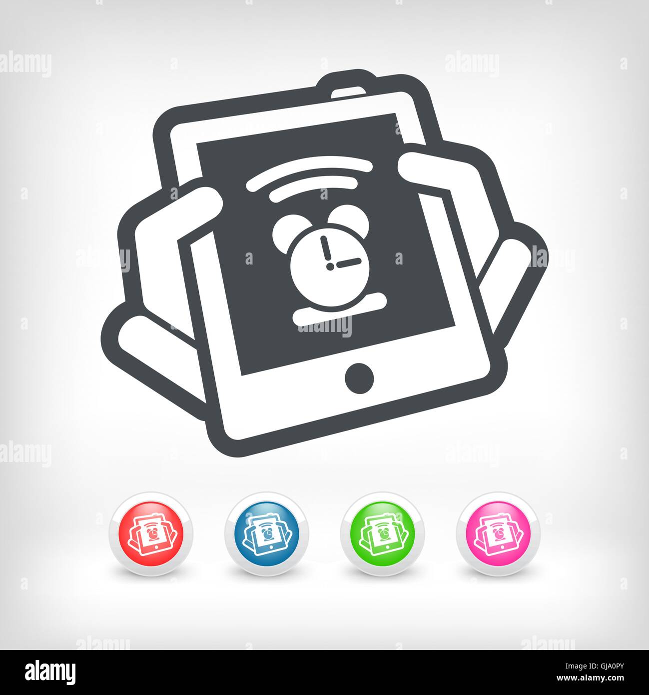 Tablet clock icon Stock Vector Image & Art - Alamy